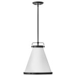 HInkley - Hinkley Lexi Large Pendant, Black - Simple, purposeful details are what make Lexi an essential element to transitional or farmhouse decor. The off-white textured fabric shade is cut on the bias and banded on top and bottom in stunning rings with matching knobs, while a top strap ties the look together. A stem with swivel allows for easy rotation. Don't let the clean lines deceive, Lexi is purely upscale in design.