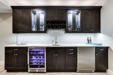 Inspiration for a mid-sized transitional home bar remodel in DC Metro