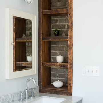 Attic expansion - Repurposed Shelving and chimney chase
