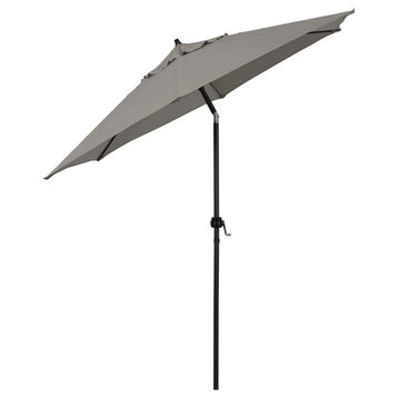 Astella 9' Round Outdoor Patio Umbrella With Push Tilt, Polyester, Taupe