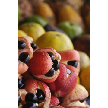 Ackees And Other Fruits For Sale On Stall  Negril  Jamaica. Print