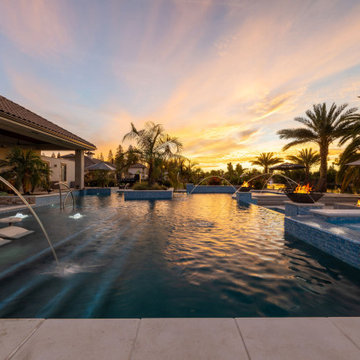 Custom Pool, Spa and Patio Area