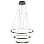 elan - elan Hyvo 3-Light LED Chandelier, Bronze - Hyvo creates a fluid and artistic style - like acrobatic rings in motion. Choose from a configuration that works for your space and let the light radiate from the Etched White Acrylic diffuser rims for a striking look.