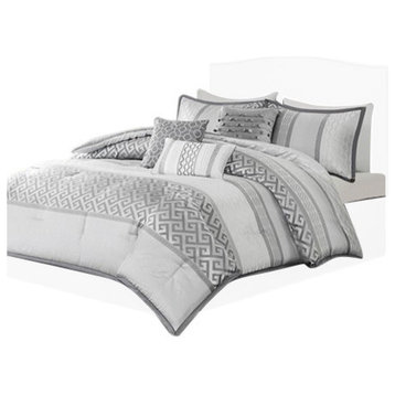 Madison Park Bennett 7 Piece Comforter Set in Grey