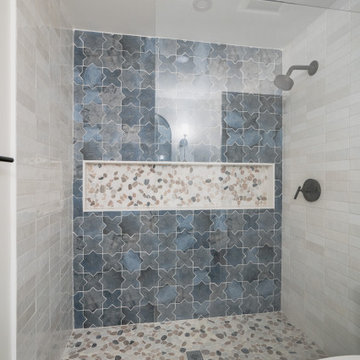 Zen Bathroom Remodel with Floating Vanity and Freestanding Tub
