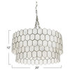 Capiz Honeycomb 2-Tier Chandelier Style Ceiling Light, Black