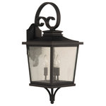 Craftmade - Tillman Medium 3 Light Outdoor Lantern, Textured Matte Black - Tillman is a striking fixture designed for a variety of architectural styles.  Featuring a scroll arm and curved roof paired with the clean lines and seeded glass, the Tillman creates a welcome invitation to all your guests.