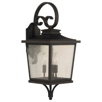 Tillman Medium 3 Light Outdoor Lantern, Textured Matte Black