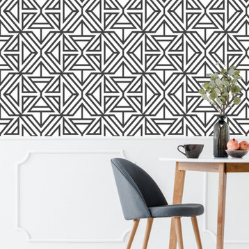 Black Linear Peel and Stick Wallpaper Bolt