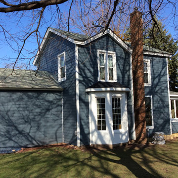 West Chicago, IL Farmhouse Exterior Siding Remodel HardieBoard