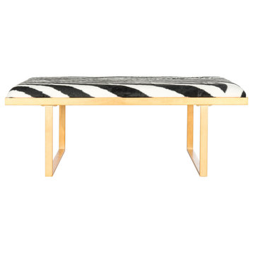 Everett Loft Bench / Coffee Table Zebra/ Gold