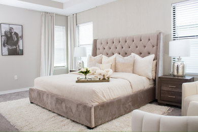 Trendy bedroom photo in Miami