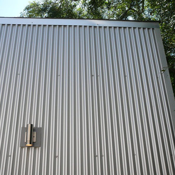 New Corrugated Metal Siding and Lighting