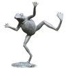 Verdigris Finish Dancing Frog Spitter Statue