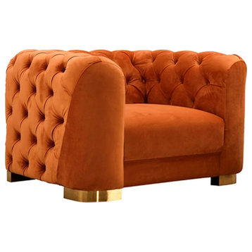 Artie Modern Orange Velvet Chair