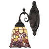 Mix-N-Match 1 Light Wall Sconce, Tiffany 17 Glass, Incandescent
