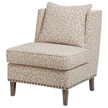 Madison Park Dexter Armless Accent Chair, Leopard Print