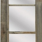My Barnwood Frames - Rustic Mirror, Window Pane Barnwood Mirror, 3 Panes - Our Rustic Window 3-Pane Mirrors are designed to resemble the simple beauty of a farmhouse window. If you are tired of staring out the windows of your home and seeing buildings and concrete, look through this Window Pane Mirror and see yourself transported across the country to the peace and quiet of open farmland. Enjoy the way reclaimed barnwood compliments the rustic accents of your home.  D-ring hanging hardware is included with each mirror allowing you to decide whether to hang it horizontally or vertically.Exterior dimensions: 16 3/4" X 38". Color: Natural Barnwood