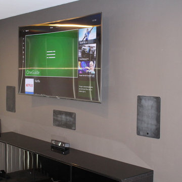 Wood Dale Home Entertainment Center Remodel with In Wall Speakers
