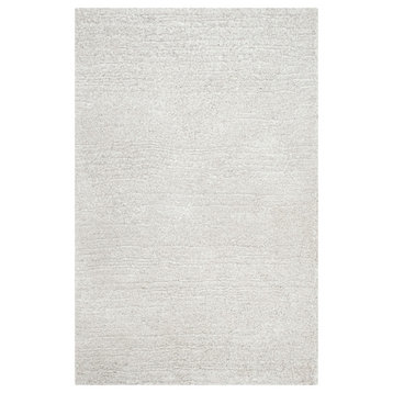 Safavieh Ultimate Shag Collection SGU211 Rug, Silver/Ivory, 4' X 6'