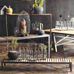 Roost Boatwood Plant Stands - Set/3 - Roost Boatwood Plant Stands - Set/3 - Media Racks And Towers