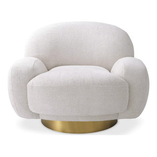 Oscy Swivel Chair (Splashed White)