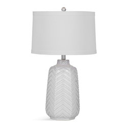 White Chevron Lamp - Table Lamps