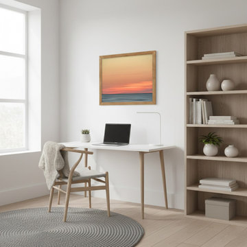 Abstract Color Blend Ocean Sunset Coastal Scandinavian Style Wall Art