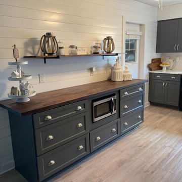 Kitchen Remodel With New Cabinets and Butcher Block Countertop