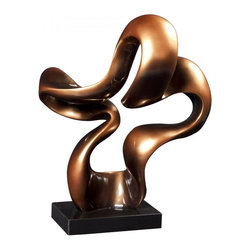 www.essentialsinside.com: copper abstract sculpture on black faux marble base - Home Decor