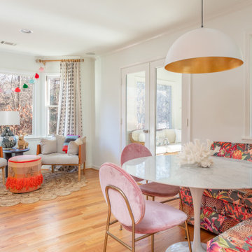 A new kitchen with bold colors and sleek lines