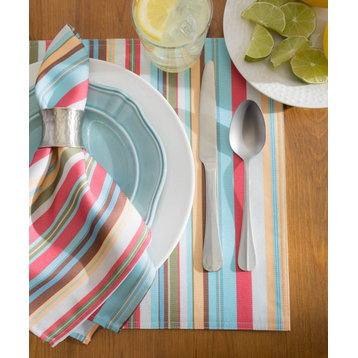 DII Summer Stripe Outdoor Placemat, Set of 6