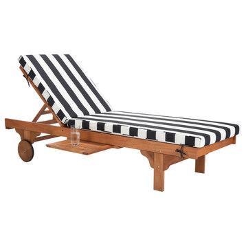 Safavieh Newport Chaise Outdoor Lounge Chair, Black / White
