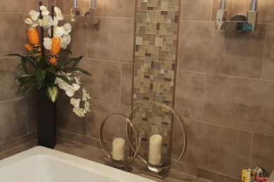 Dark tile Bathroom Remodel