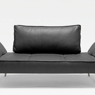 Innovation USA | Zeal Deluxe Black Leather Daybed | Chrome Legs -$825.25