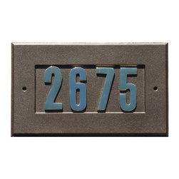 Manchester 1410 Custom Address Plate Gold Brass Numbers in Bronze - House Numbers