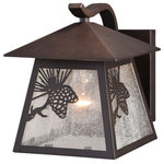 Vaxcel - Vaxcel T0512 Whitebark 1-Light Outdoor Wall Sconce in Rustic and Lantern Style 8 - Evoking the spirit of the wilderness, this rusticWhitebark 1-Light Ou Warm Bronze and Clea *UL: Suitable for wet locations Energy Star Qualified: n/a ADA Certified: YES  *Number of Lights: 1-*Wattage:60w Incandescent bulb(s) *Bulb Included:No *Bulb Type:Incandescent *Finish Type:Warm Bronze