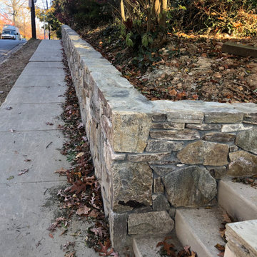 Building Stone Dry Stack Retaining Wall in Takoma Park MD
