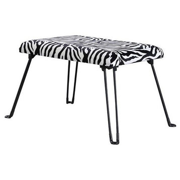 17" Zebra Backless Accent Seat With Foldable Legs