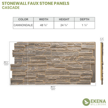 Cascade Stacked Stone, StoneWall Faux Stone Siding Panel,, Cannondale