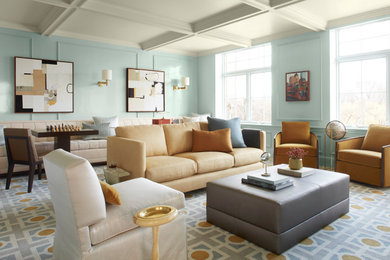 This is an example of a traditional living room in Boston.