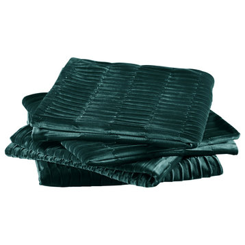 Pleated Velvet Pillow Covers, Set of 2, Sapphire, 26"x26"