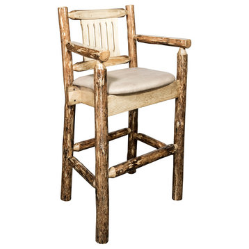 Glacier Country Collection Captain's Barstool, Buckskin Pattern
