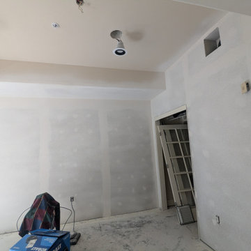 Insulation, drywall, texture, primer