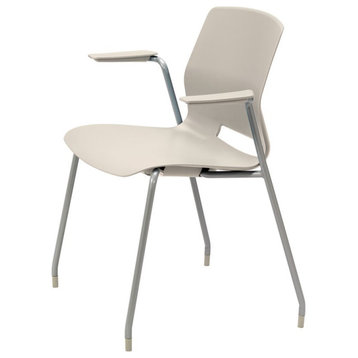Olio Designs Lola Plastic Stackable Arm Chair in Moonbeam