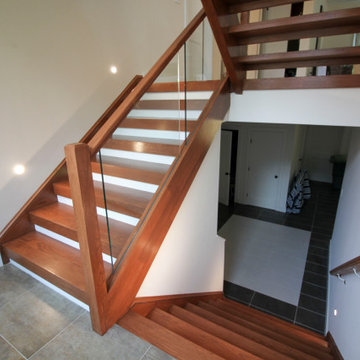 Project #78 | Modern Wood Staircase with Glass Panels