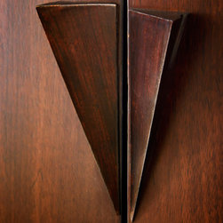Metaphor | Contemporary Style Media Cabinet &mdash; Detail of Custom Handle - Media Cabinets