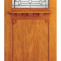 Brazilian Mahogany Arts and Crafts Style Single Door, Triple Glazed - Front Doors