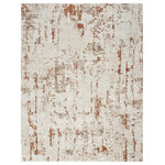 Nourison - Nourison Quarry 7'10" x 9'10" Ivory Rust Modern Indoor Rug - Invite movement and depth to your space with this rust red and ivory abstract rug from the Quarry Collection. Pools of muted colors tie together the various elements of your room without being overpowering, while the low-profile construction lays flat quickly and does not shed. Made from a softly textured blend of polypropylene and polyester yarns designed to hide dirt and the regular wear of family life. Choose from a variety of sizes to decorate any space including the living room, hallway, entryway, dining room, and kitchen.