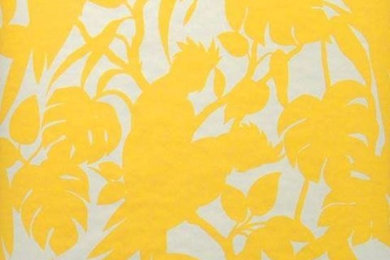 Cockatoos in Morrocan Yellow on Matt White